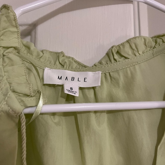 NWOT Mable Light Green Ruffle Puff Sleeve Dress Size Small - Picture 2 of 3